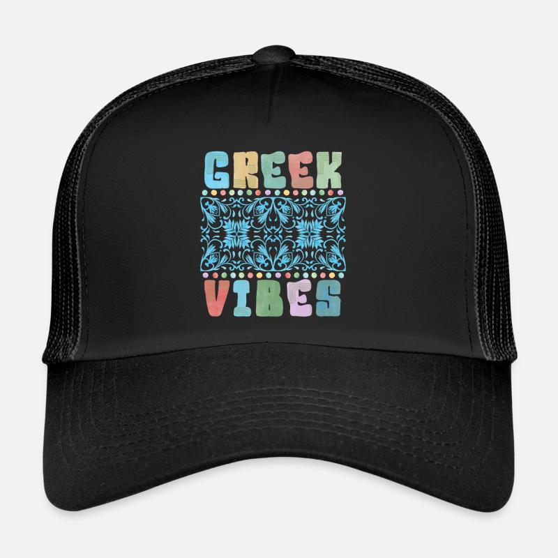 Grèce, dicton, vibrations grecques, ornement Casquette trucker 