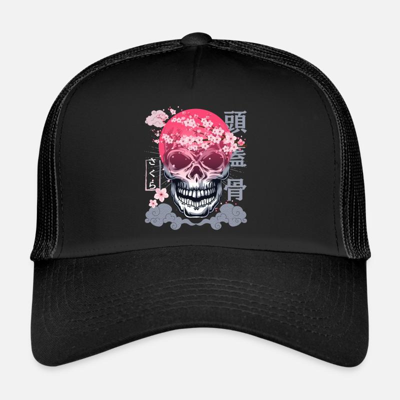 Sakura-Sakura, Japan Kirschblüte, Totenkopf, Skull Trucker Cap