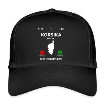 Korsika Urlaub Corsica Corse Idee - Trucker Cap - Schwarz/Schwarz - Vorne