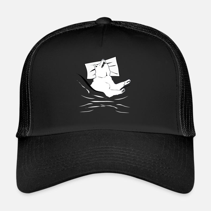 Weisser Schäferhund Schlaf Schäferhunde - Trucker Cap - Schwarz/Schwarz