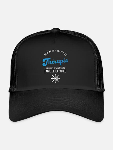 J'ai juste besoin d'aller faire de la voile - Casquette trucker  - noir/noir - Devant