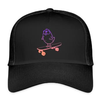 Skateboarding Tricks Skateboard Kücken Skater - Trucker Cap - Schwarz/Schwarz - Vorne