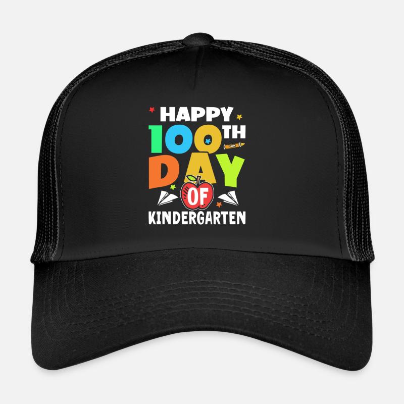 Happy 100 days in kindergarten 100 days Trucker Cap