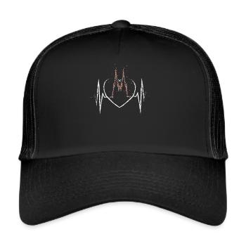 Cologne Carnival Cologne Kölle Heartbeat Carnival - Trucker Cap - black/black - Front