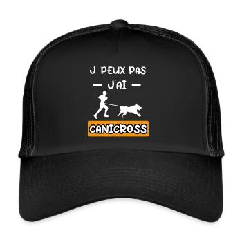 je peux pas j'ai canicross cadeau canicross - Casquette trucker  - noir/noir - Devant