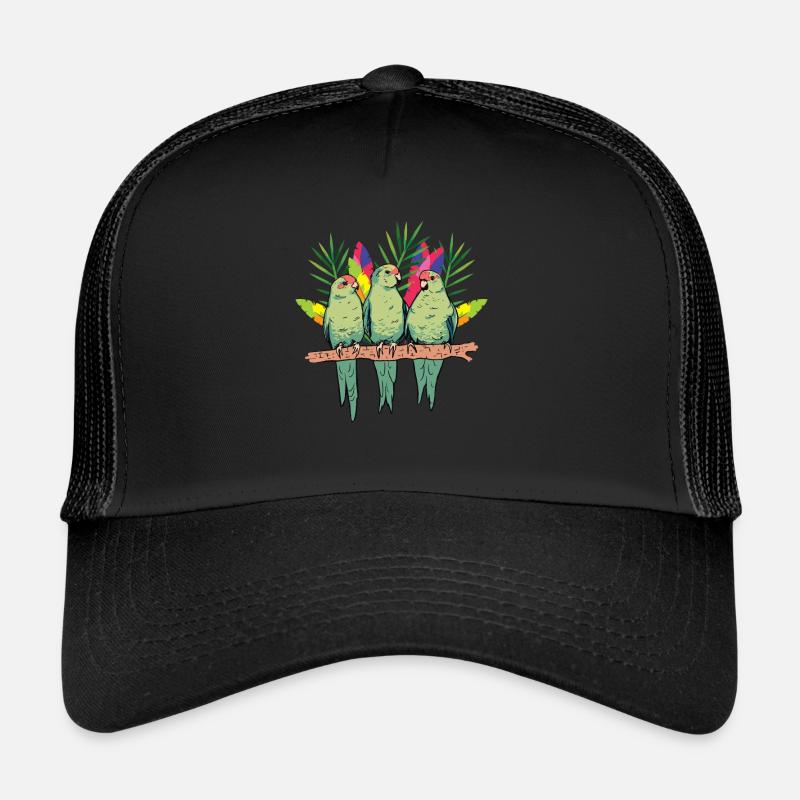 Bird lovers funny parrots on one Trucker Cap