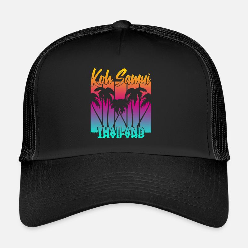 Koh Samui Thailand - Trucker Cap - Schwarz/Schwarz