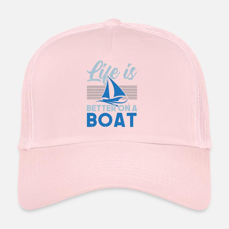 Das Leben ist besser auf einem Boot Schiff Nautisc Trucker Cap