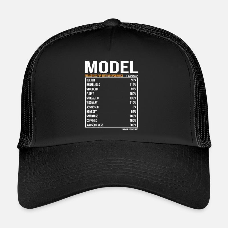 Model Job Spruch - Trucker Cap - Schwarz/Schwarz