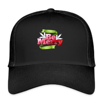 Be Merry Christmas The Mistletoe Christmas - Trucker Cap - black/black - Front