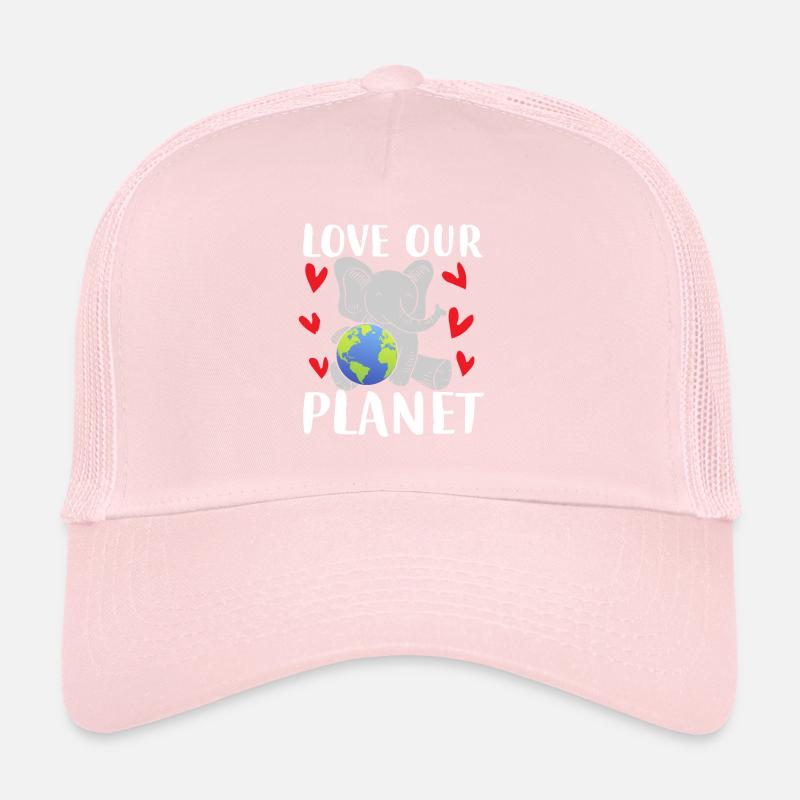 Love Our Planet Elephant Earth Trucker Cap