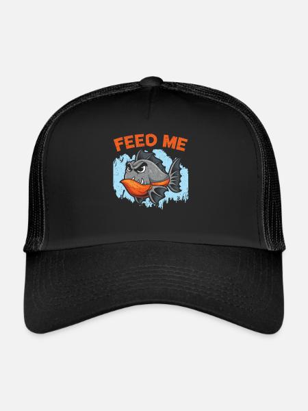 Feed me Piranha Collector Aquarist Fish Farming - Trucker Cap - black/black - Front