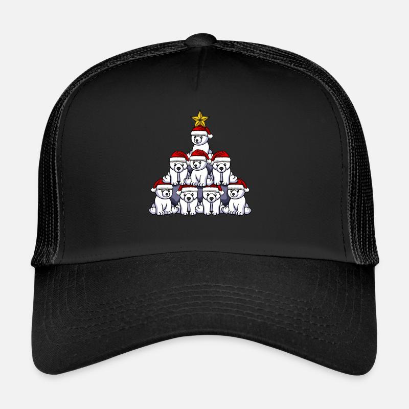 Polar Bear Christmas Tree Trucker Cap