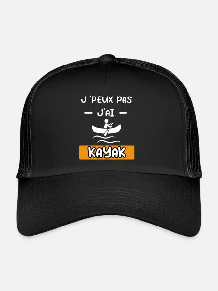 je peux pas j'ai kayak cadeau kayak - Casquette trucker  - noir/noir