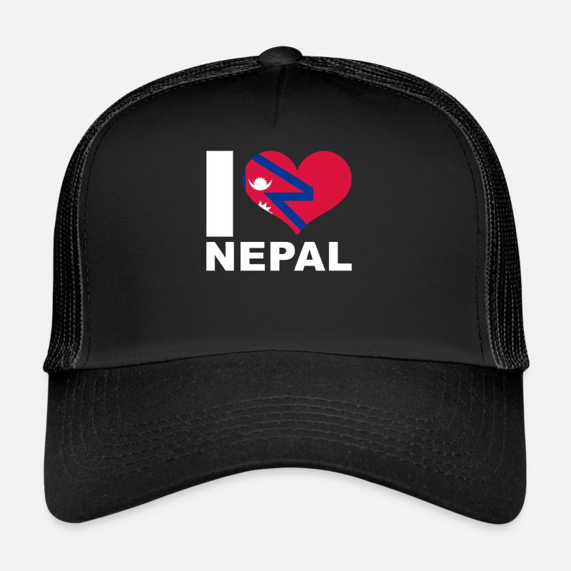 Ich liebe Nepal Herz Flagge Nepal Trucker Cap