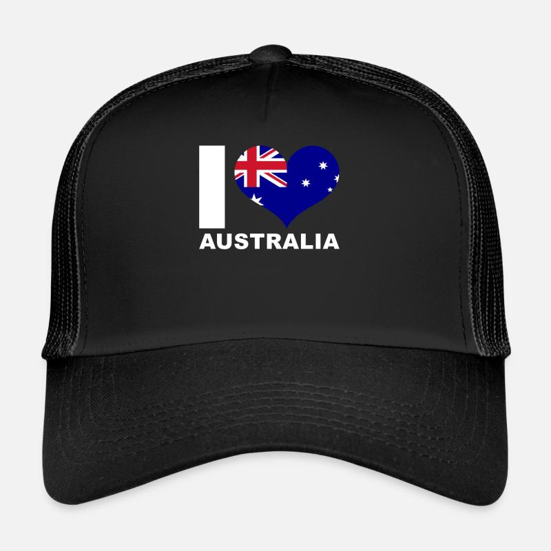 Ich liebe Australien Herz Flagge Australien Trucker Cap