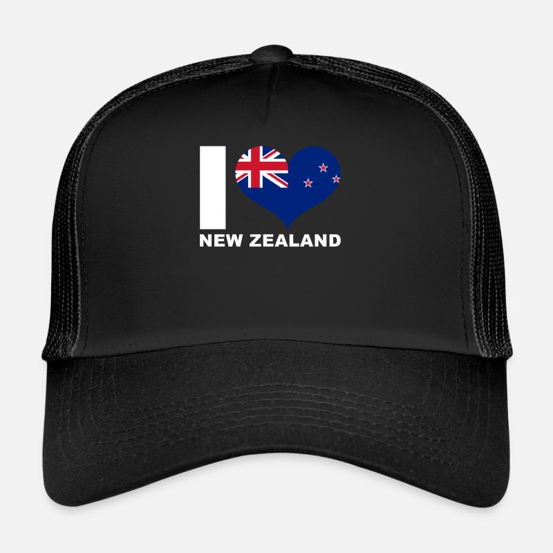 Ich liebe Neuseeland Herz Flagge Neuseeland Trucker Cap