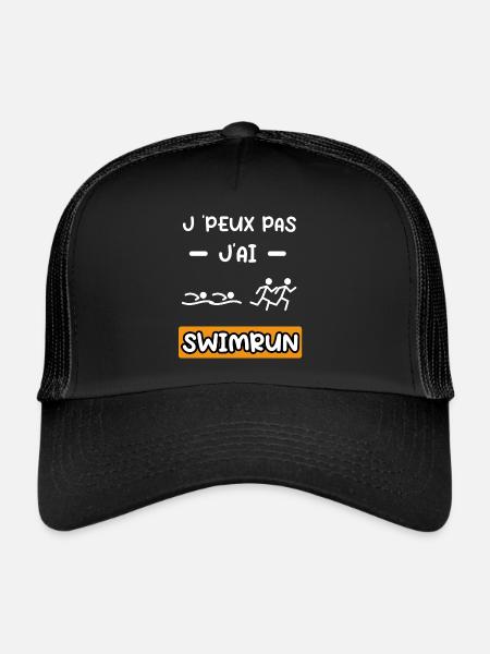 je peux pas j'ai swimrun cadeau swimrun - Casquette trucker - noir/noir