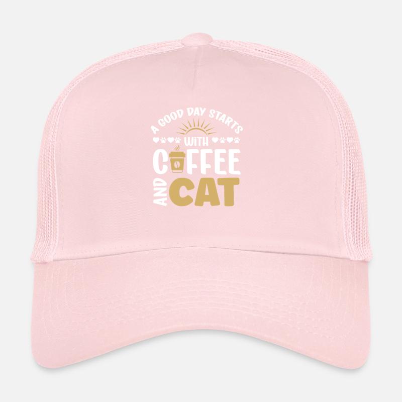 Chats Drôle Propriétaire Amoureux Jour Café Chat Casquette trucker 