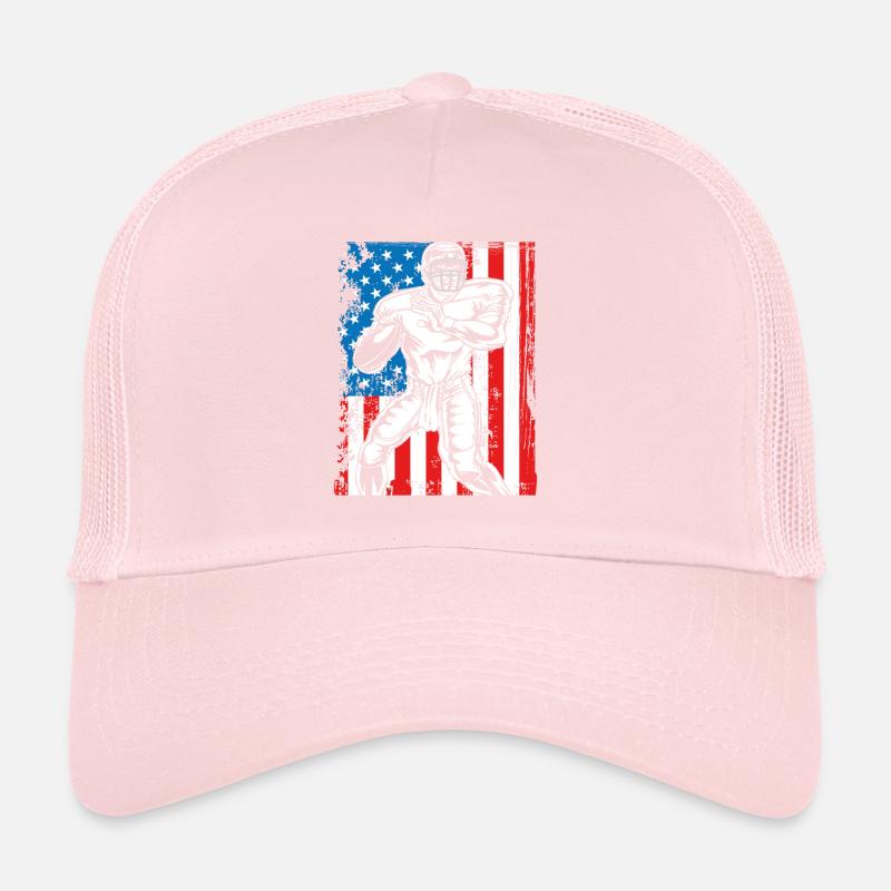 Quaterback sur un drapeau des États-Unis Casquette trucker 