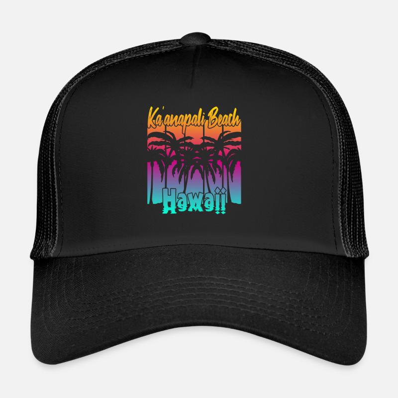 Ka’anapali Beach Hawaii - Trucker Cap - Schwarz/Schwarz