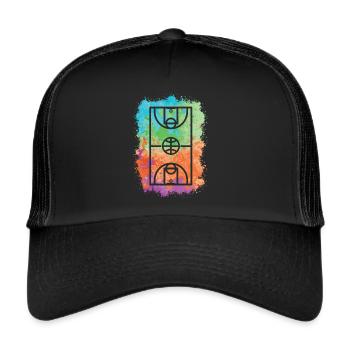 Basketball Court Coach Basketball Player - Trucker Cap - black/black - Front