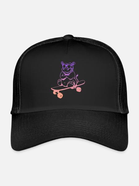 Skateboard Hippo Skater Cascade Skateboard - Casquette trucker  - noir/noir - Devant
