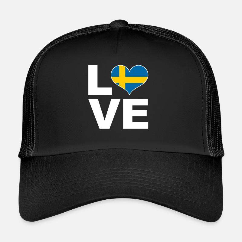 J’aime la Suède drapeau du cœur Suède Casquette trucker 