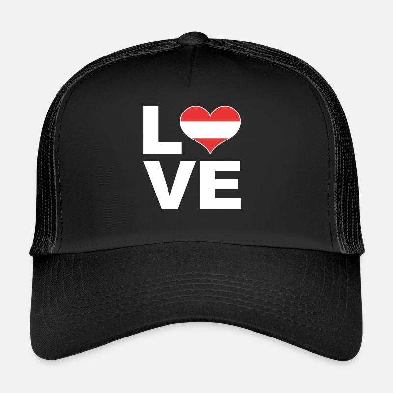 I love Austria Heart Flag Austria Trucker Cap