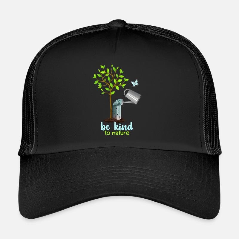 Nature conservation, tree and watering can, environmental protection Trucker Cap
