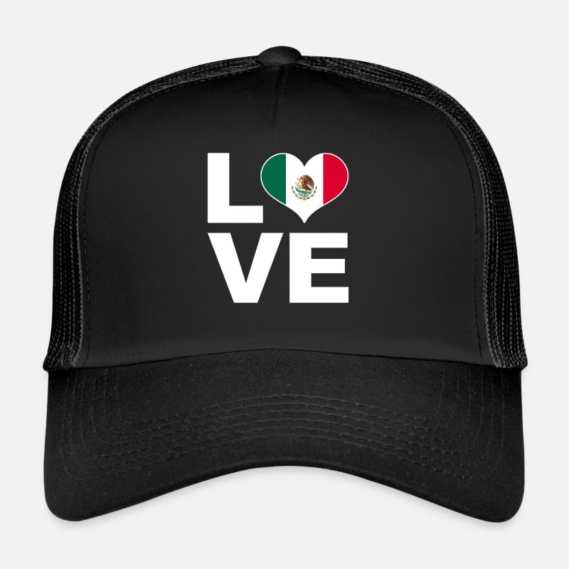 J’aime le drapeau du cœur du Mexique Casquette trucker 