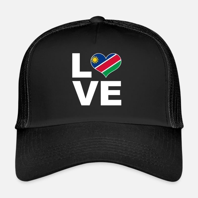 Ich liebe Namibia Herz Flagge Namibia Trucker Cap
