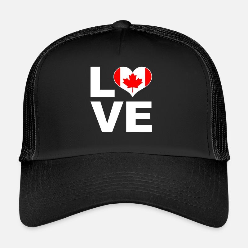 I love Canada heart flag Canada Trucker Cap