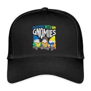 Bücher Bücherwurm - Trucker Cap - Schwarz/Schwarz - Vorne