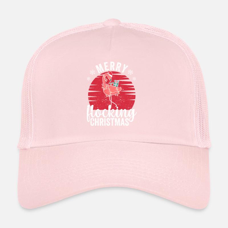 Tropical Florida Flamingo Xmas PJs Cheerful Trucker Cap