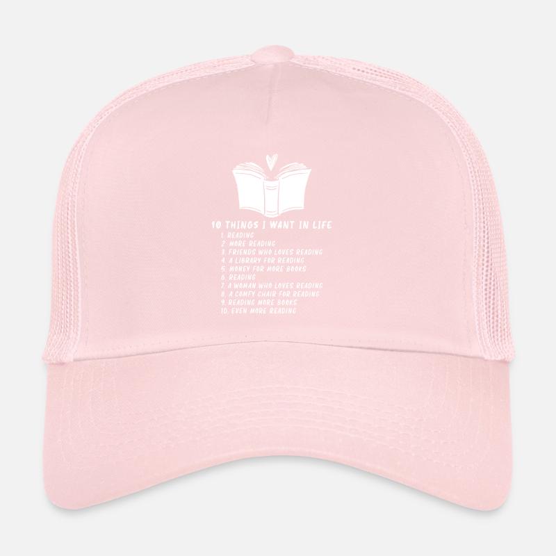 Reading Book Literature Bookworm Learning Trucker Cap