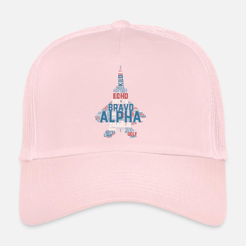 Pilote d’avion de chasse alphabet phonétique complet Casquette trucker 