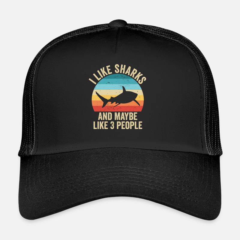 J'aime Les Requins Cadeau Drole Océan Casquette trucker 