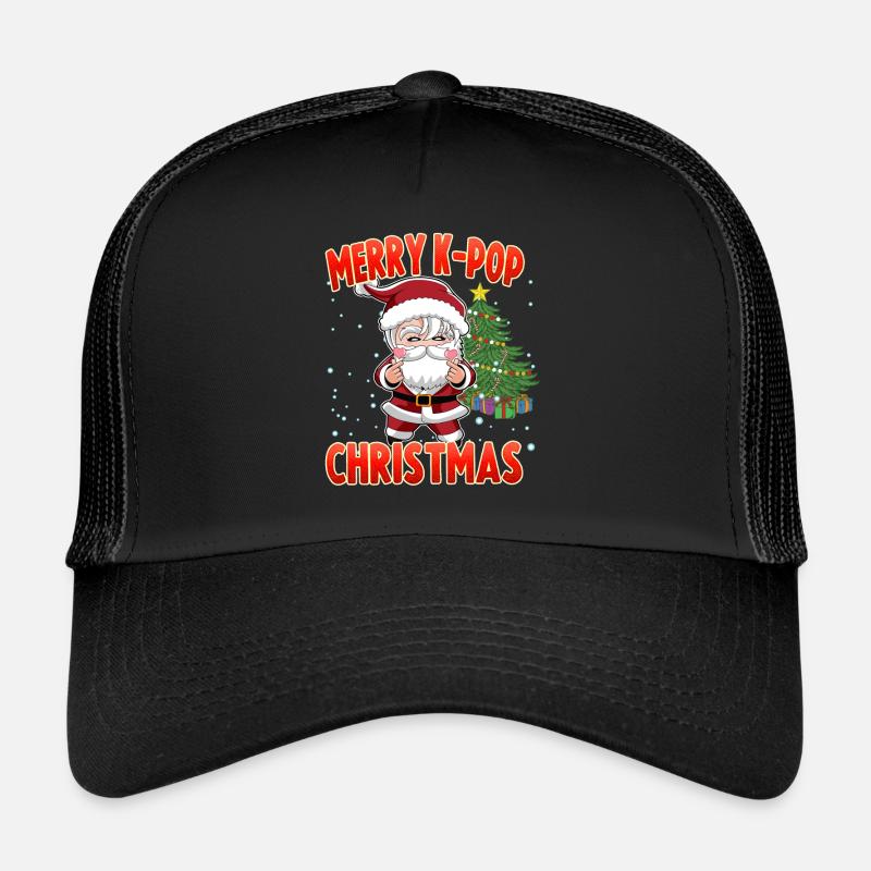 Ados K-Pop Design Noël - Casquette trucker  - noir/noir
