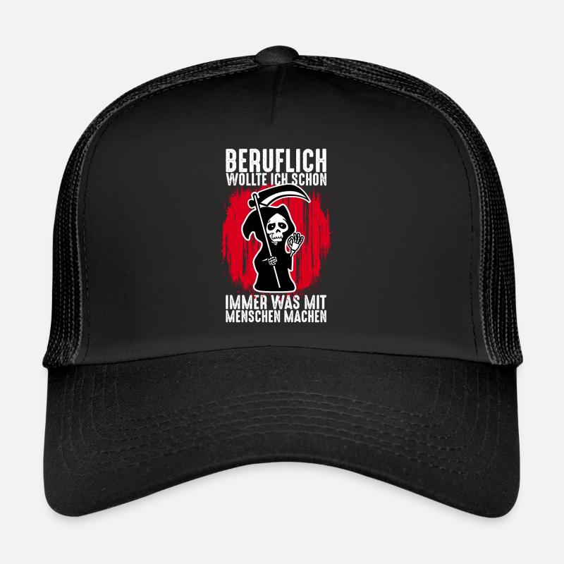 Lustiger Bestatter Spruch Bestattung Arzt Geschenk - Trucker Cap - Schwarz/Schwarz