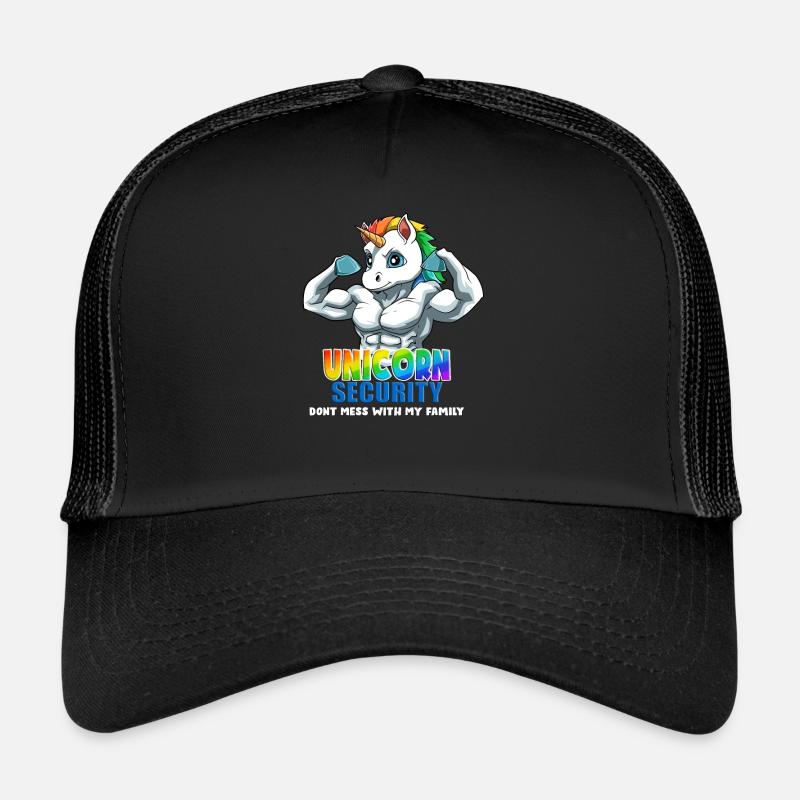 Bodybuilding Unicorn Security Dad Dont Mess With Trucker Cap