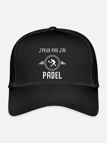 padel je peux pas j'ai padel padeliste - Casquette trucker  - noir/noir