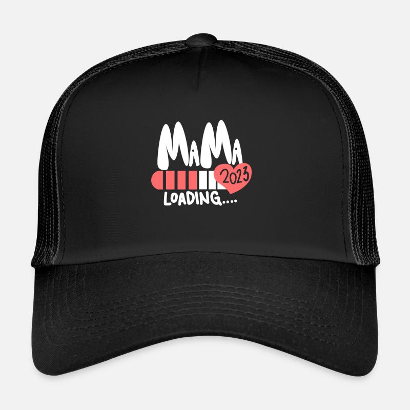 Mama 2023 Mutter Schwangerschaft Schwanger - Trucker Cap - Schwarz/Schwarz