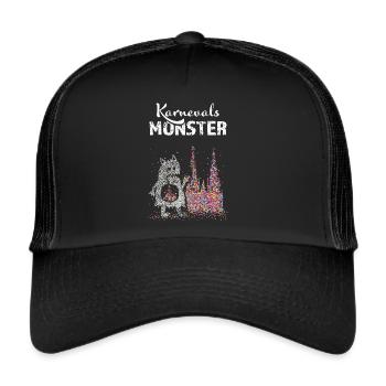 Kölner Karneval Konfetti Monster Köln Dom Colonia - Trucker Cap - Schwarz/Schwarz - Vorne