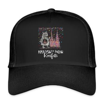 Kölner Dom Karneval Konfetti Monster Kölle Colonia - Trucker Cap - Schwarz/Schwarz - Vorne