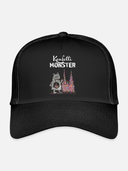 Kölner Dom Konfetti Karneval Köln Fasching Kölle - Trucker Cap - Schwarz/Schwarz