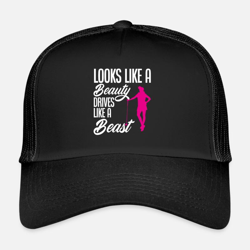 Lustiges Golfen Golf Golfer Geschenk - Trucker Cap - Schwarz/Schwarz