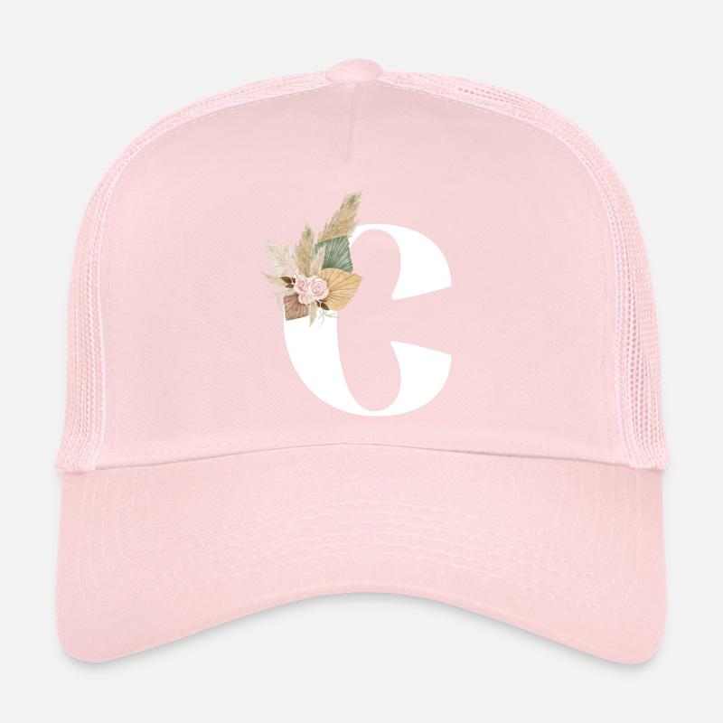 letter C flowered Trucker Cap