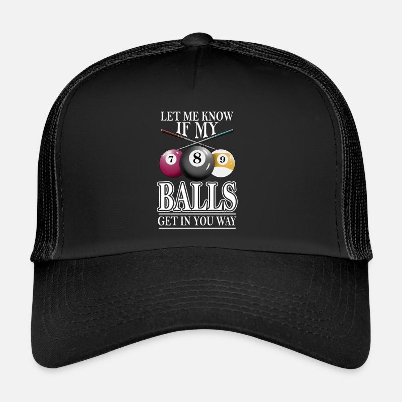 Billardspruch Billardkugel 7 8 9 Poolbillard Spiel - Trucker Cap - Schwarz/Schwarz