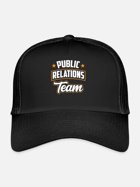 Team Öffentlichkeitsarbeit Public Relations Job PR - Trucker Cap - black/black - Front
